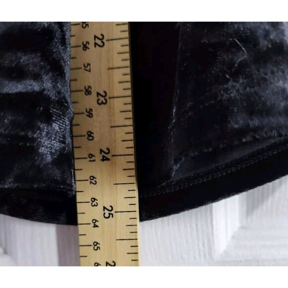 Cupio Black Velvet Draped Neck Top Short Sleeve NWT  Medium - Picture 5 of 7
